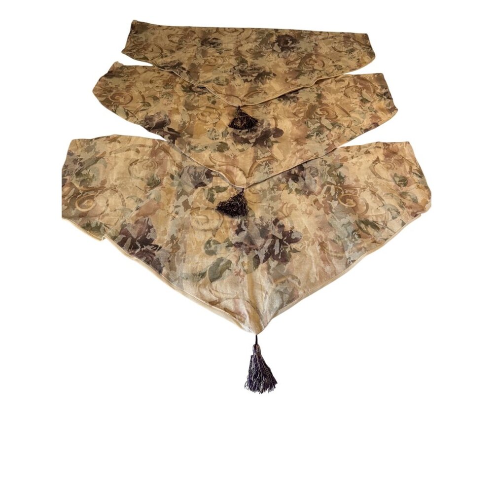 3 Croscill Purple chambord  Ascot Valances w tassel 38 by 23 Cottage core Read